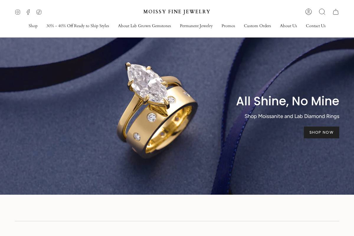 moissyfinejewelry.com homepage screenshot