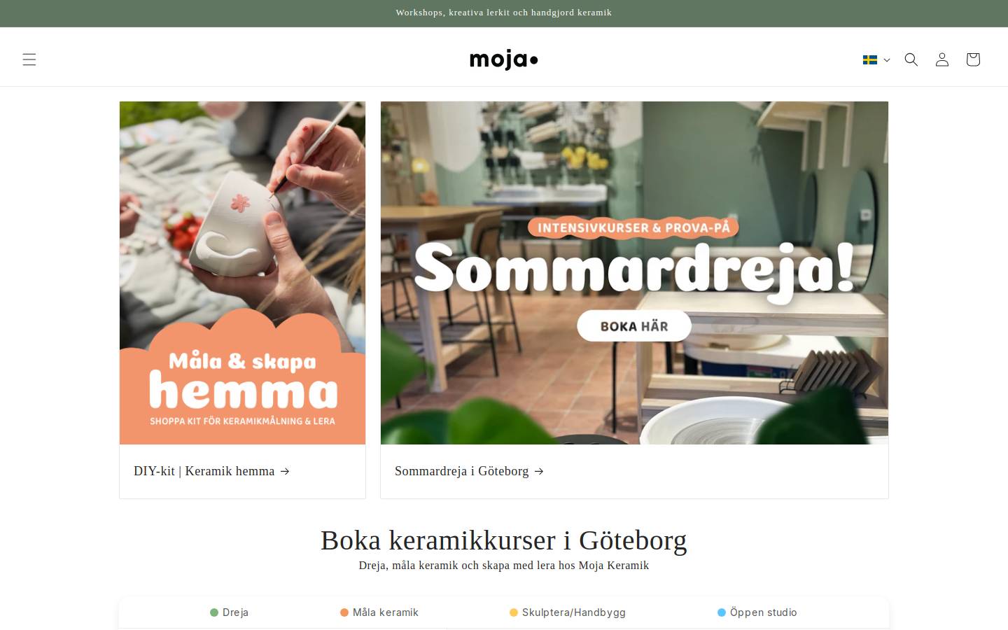 mojakeramik.se homepage screenshot