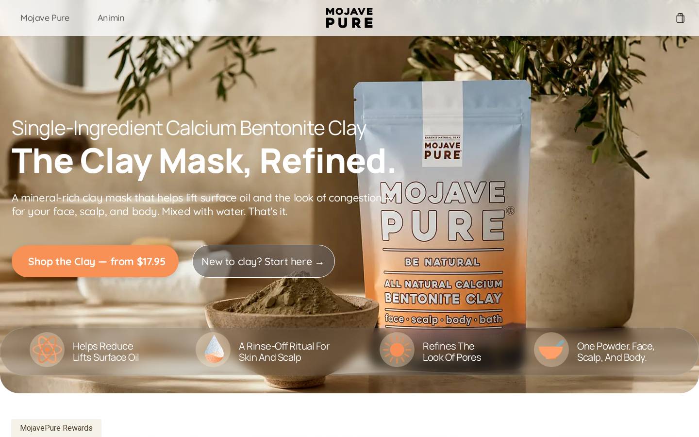 mojavepure.com homepage screenshot