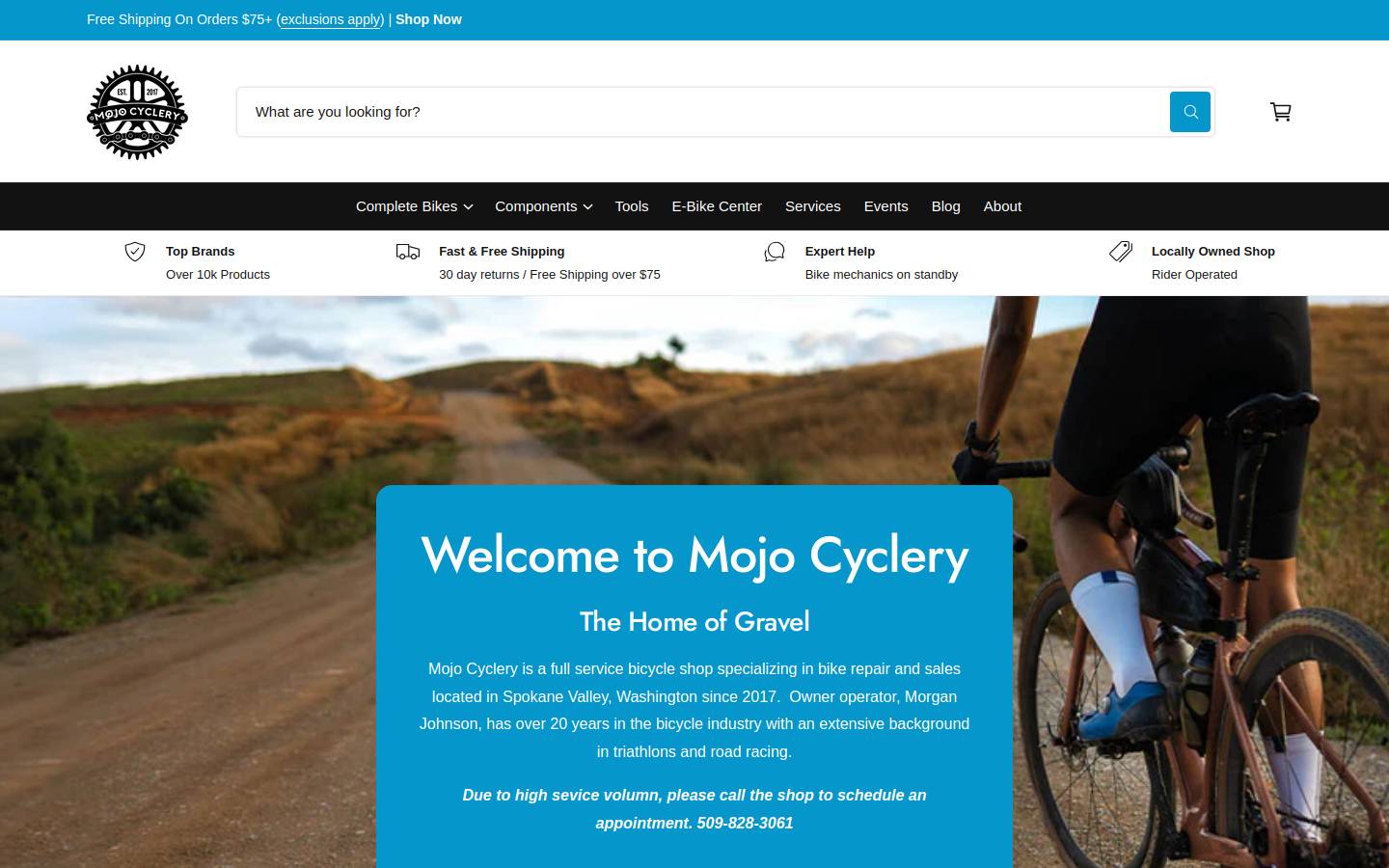 mojocyclery.com homepage screenshot