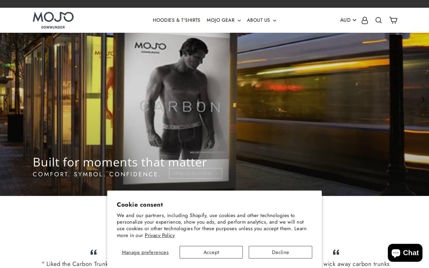 mojodownunder.com homepage screenshot