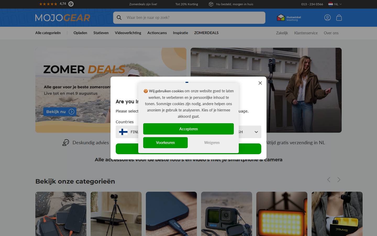 MOJOGEAR homepage screenshot