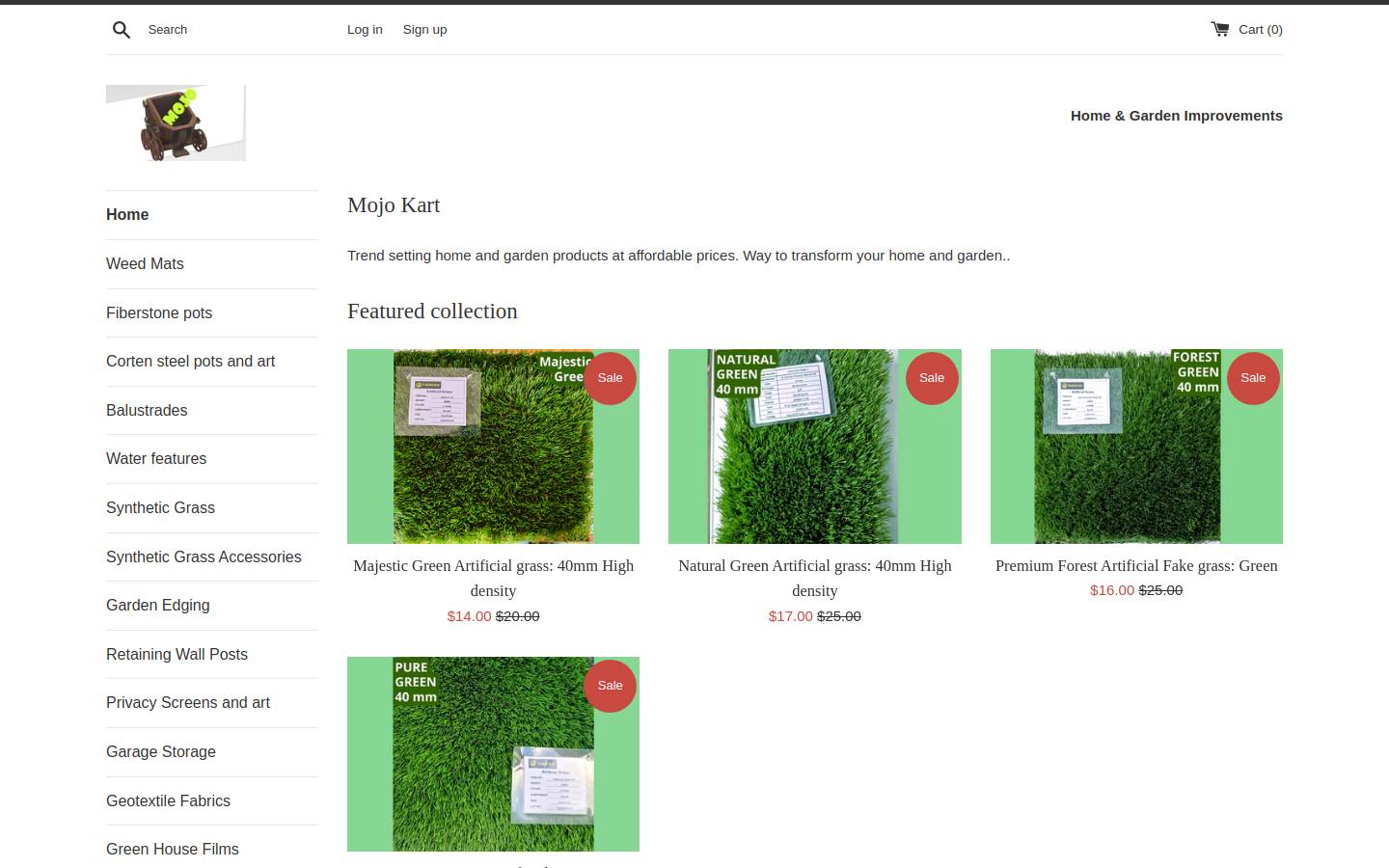 mojokart.com.au homepage screenshot