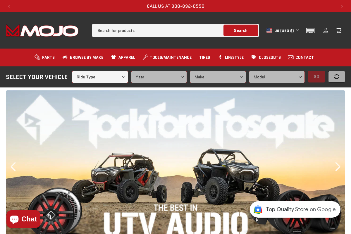 mojomotosport.com homepage screenshot