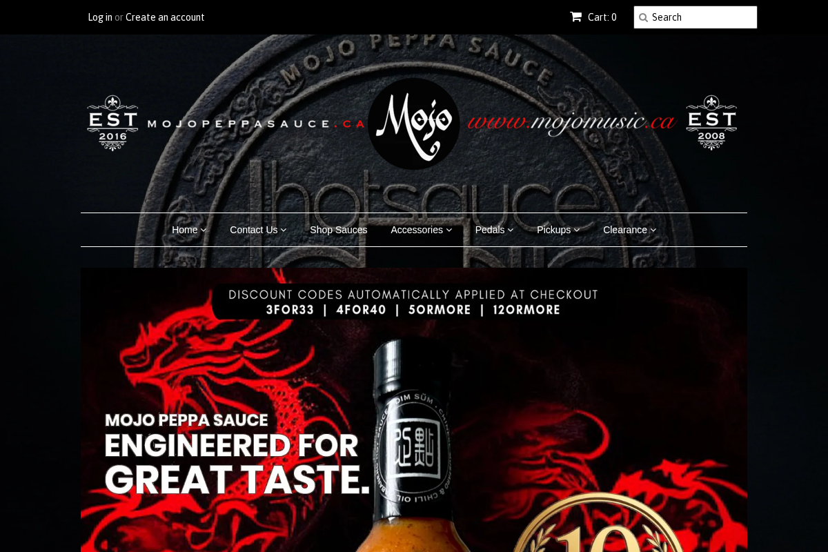 mojomusic.ca homepage screenshot