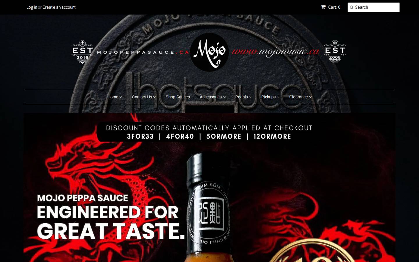 mojopeppasauce.ca homepage screenshot