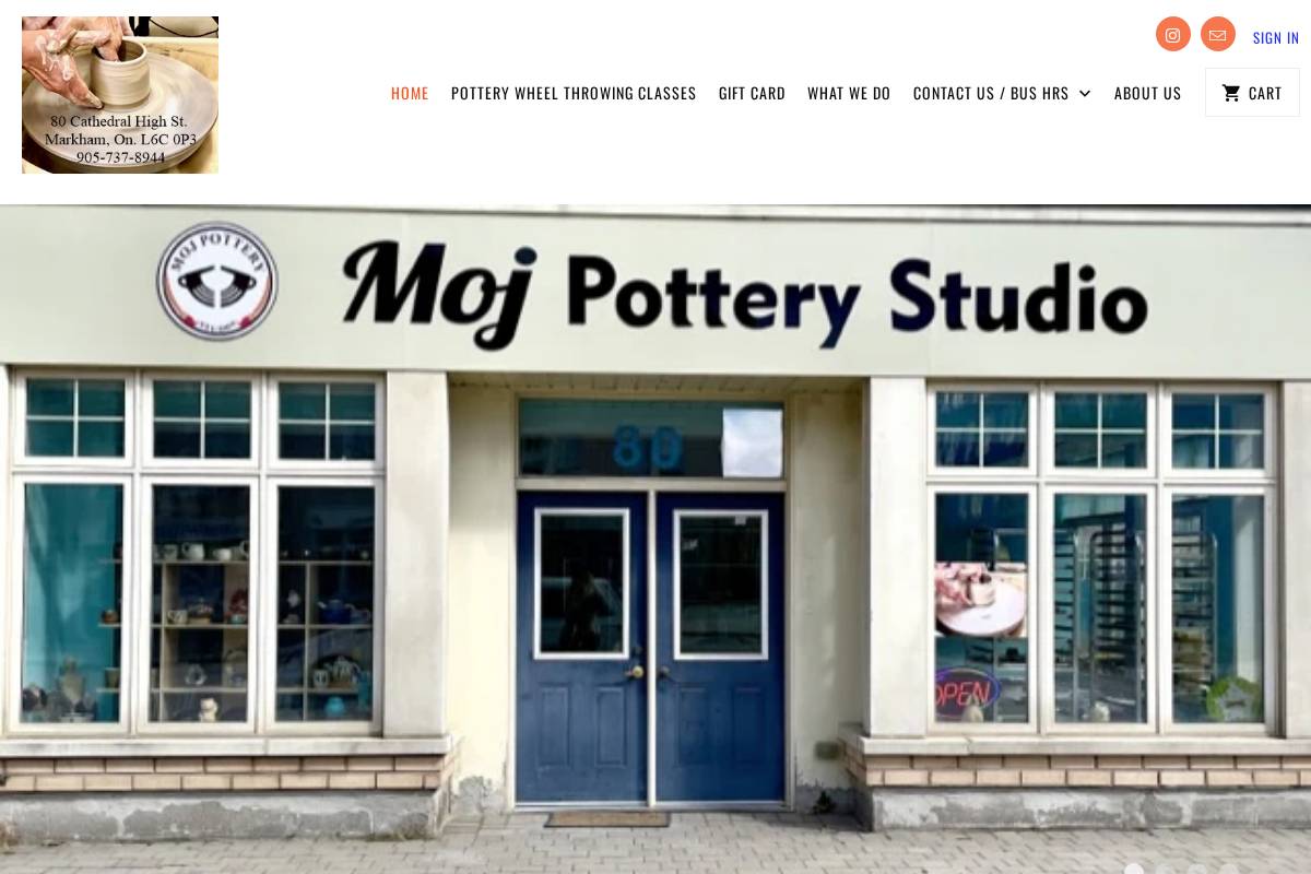 mojpottery.com homepage screenshot