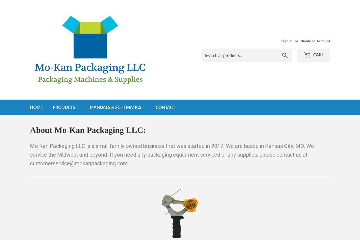 mokanpackaging.com homepage screenshot