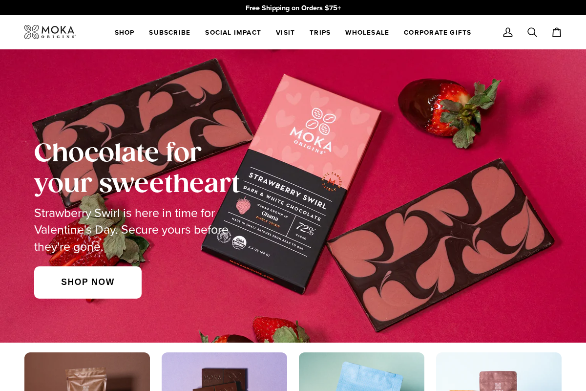 Moka Origins homepage screenshot