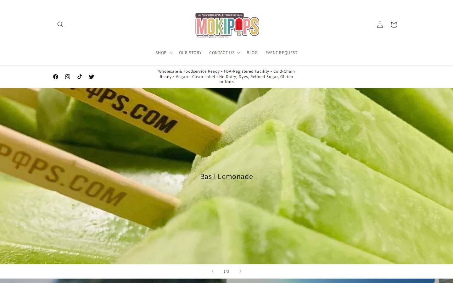 mokipops.com homepage screenshot