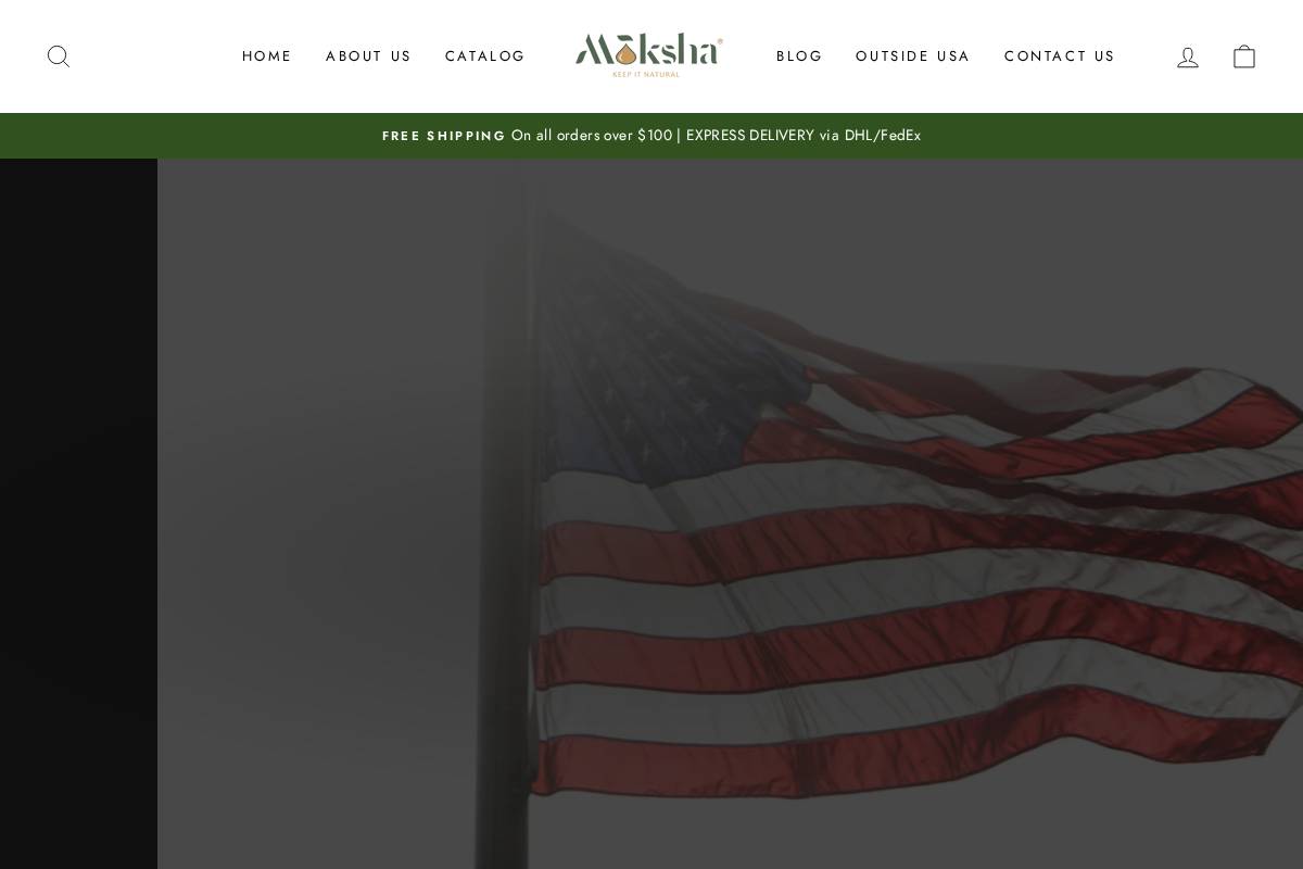 mokshaessentials.com homepage screenshot