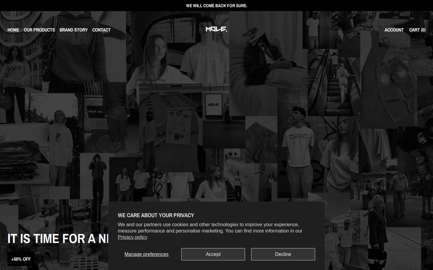 Moleskate homepage screenshot