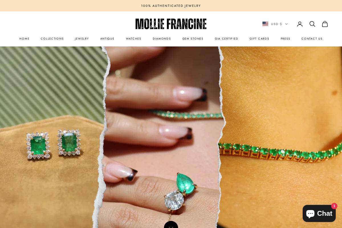 molliefrancine.com homepage screenshot