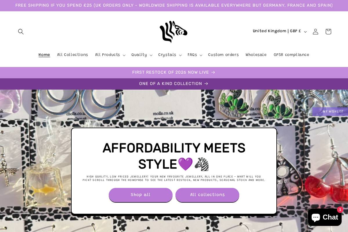 Molls homepage screenshot