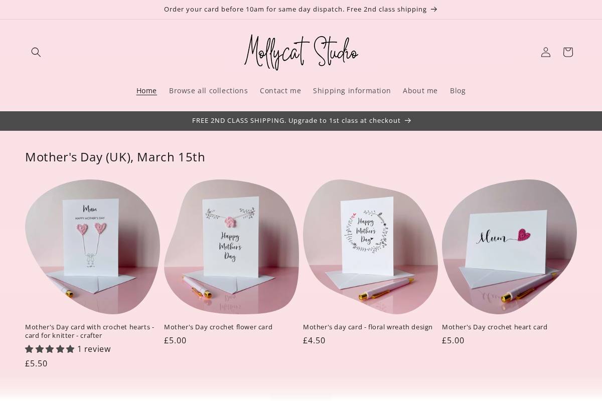 mollycat.co.uk homepage screenshot