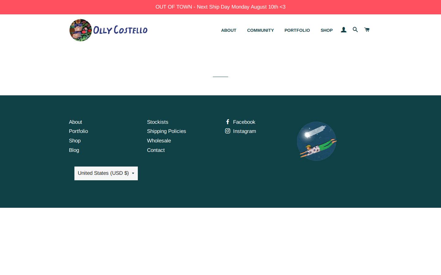 mollycostelloshop.com homepage screenshot