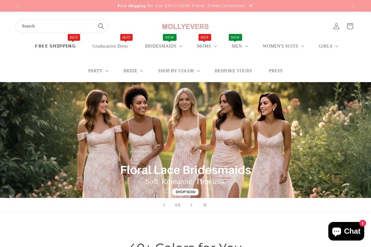 Mollyevers homepage screenshot