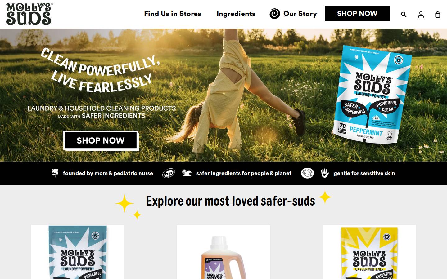 mollyssuds.com homepage screenshot