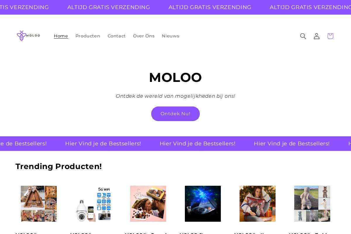 Moloo homepage screenshot