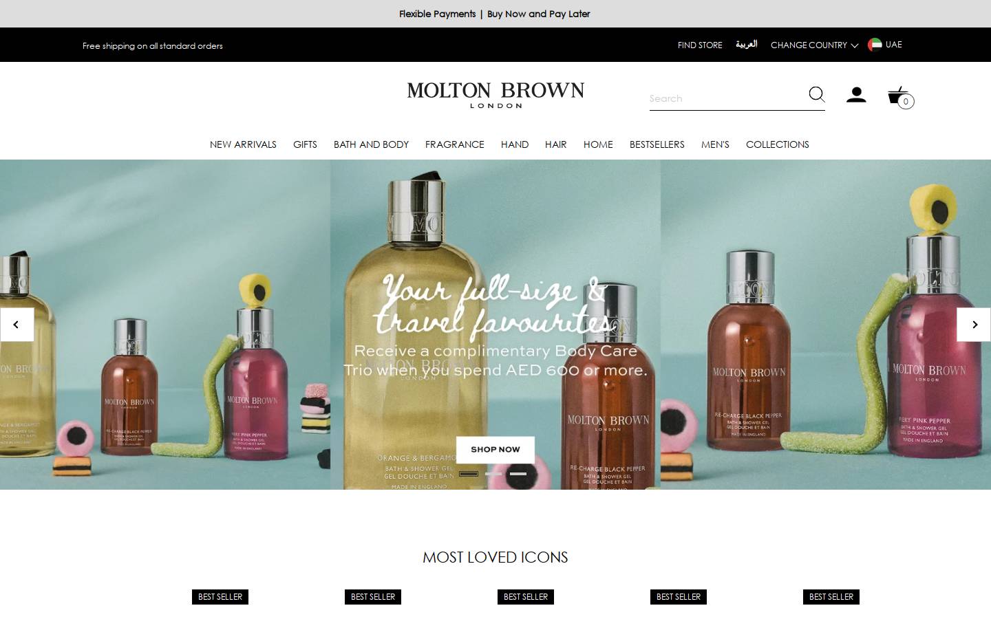 Molton Brown homepage screenshot