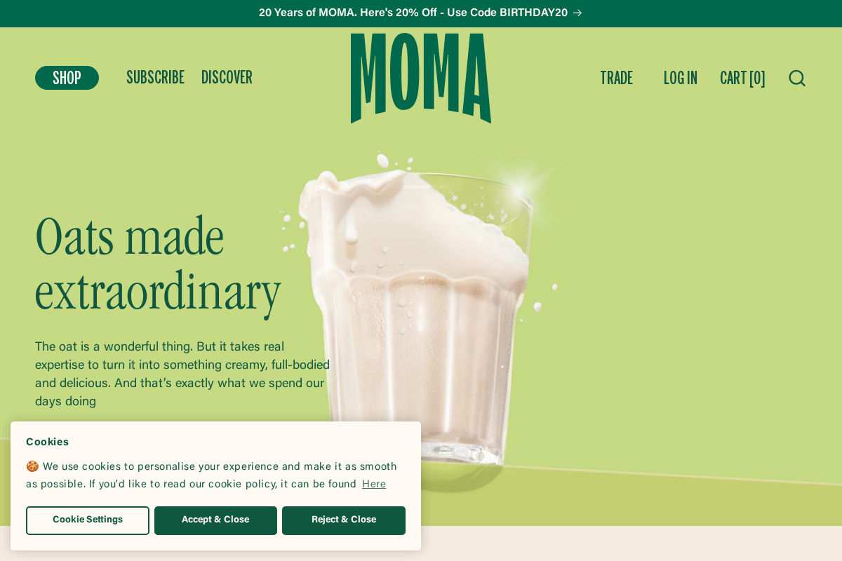 momafoods.co.uk homepage screenshot