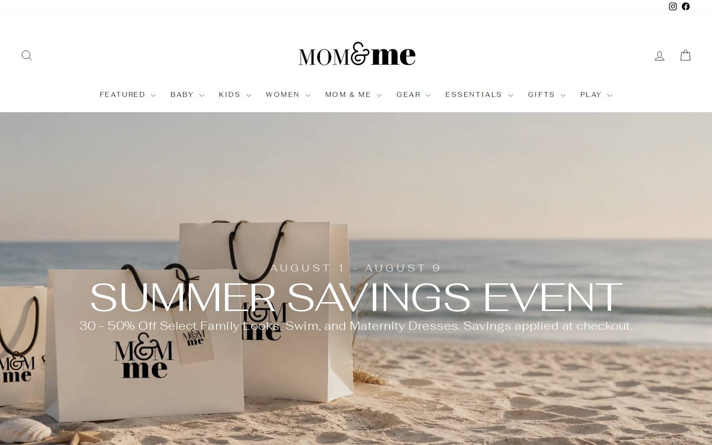 momandme.com homepage screenshot