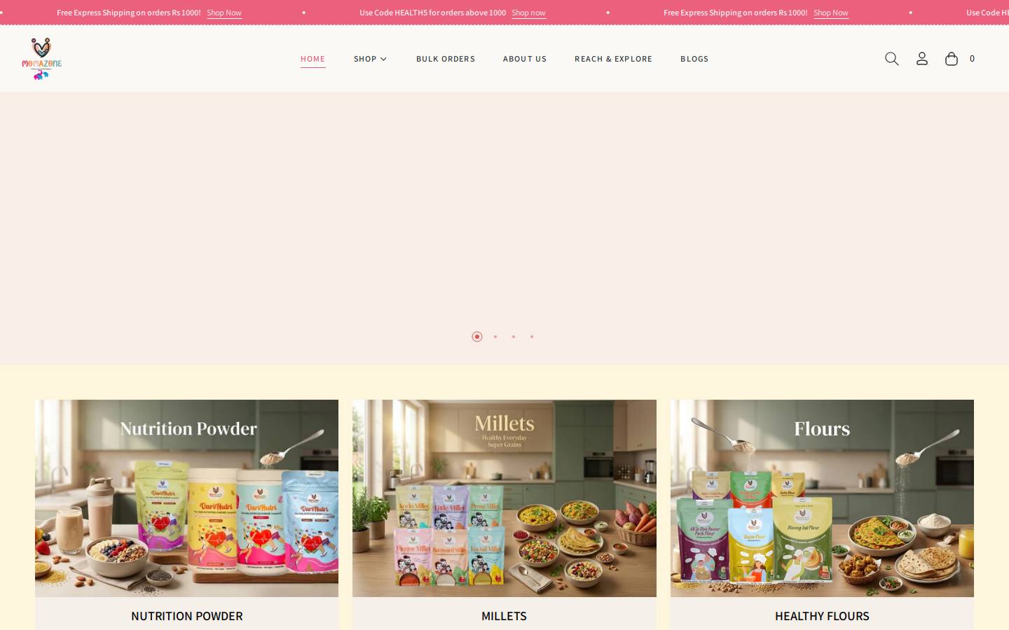 momazone.com homepage screenshot