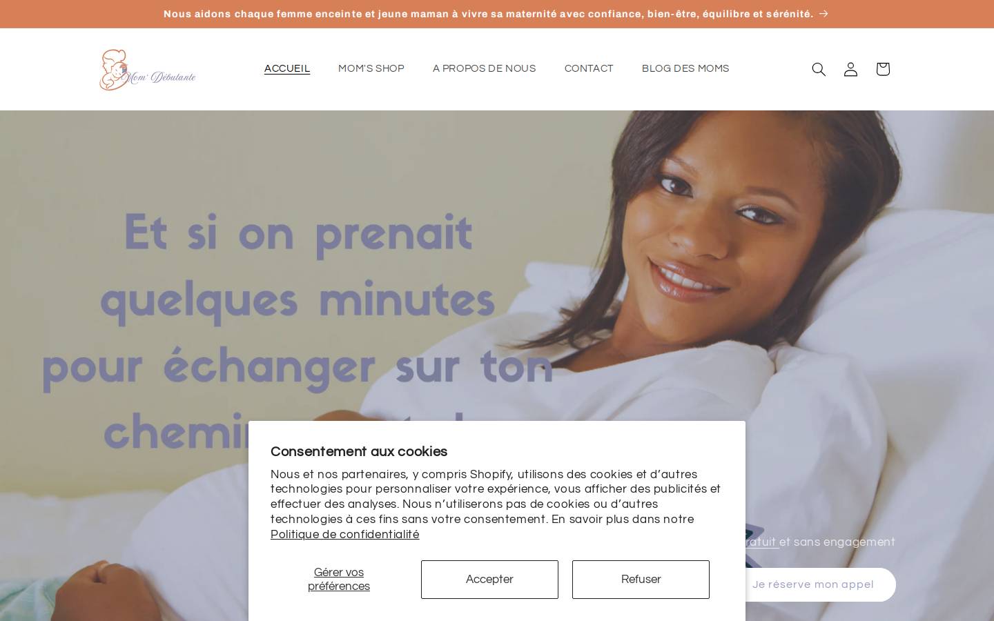 momdebutante.com homepage screenshot