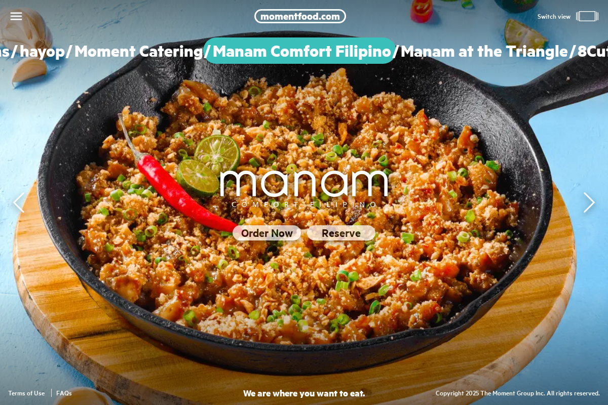 momentfood.com homepage screenshot