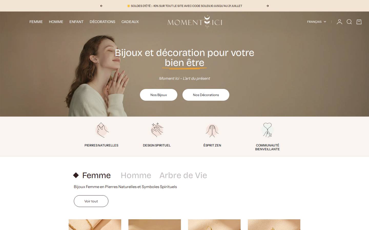 Moment Ici homepage screenshot