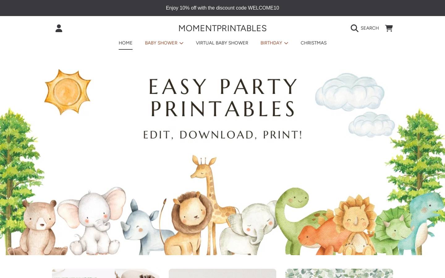 momentprintables.com homepage screenshot