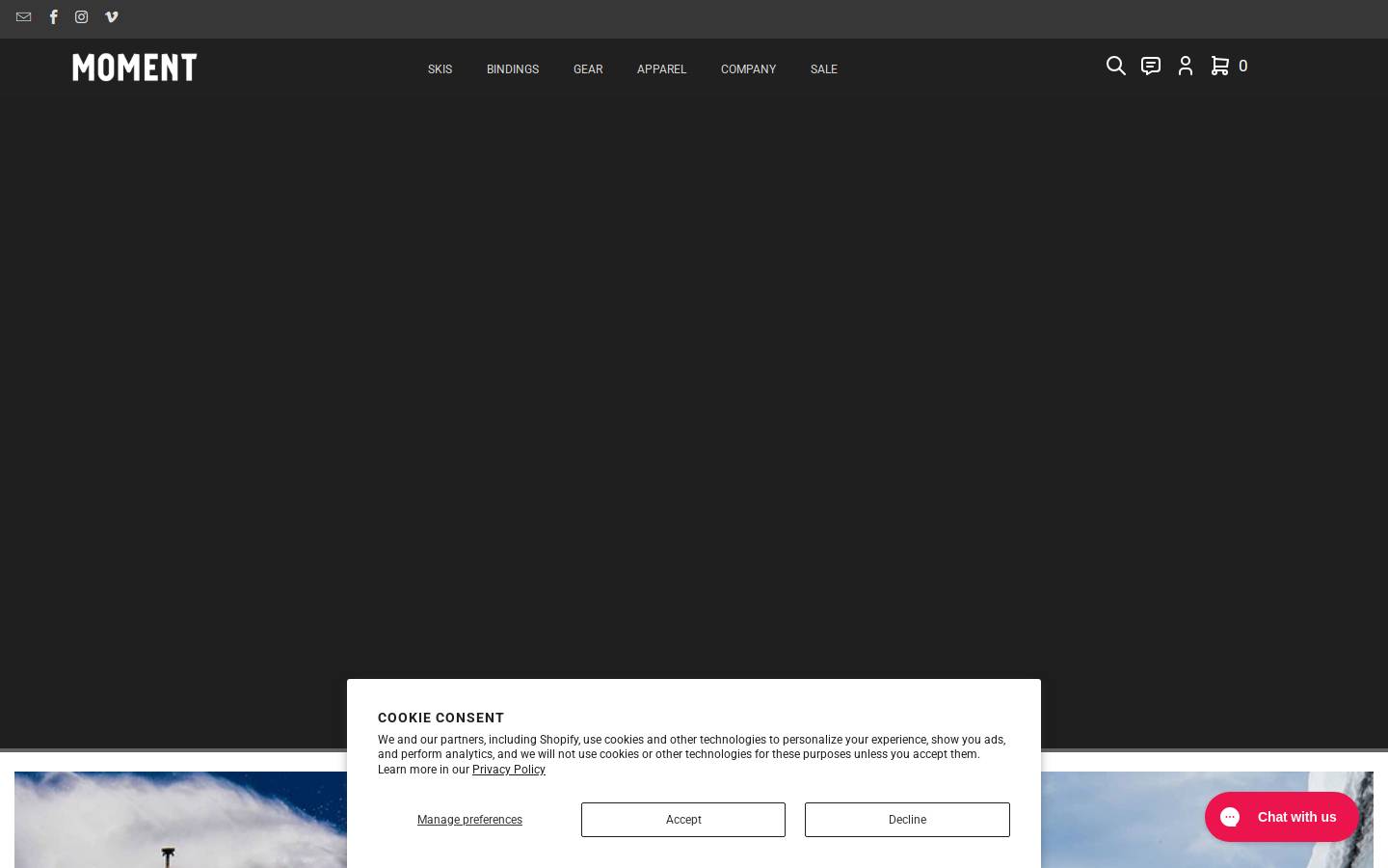 08/09 Moment Skis homepage screenshot