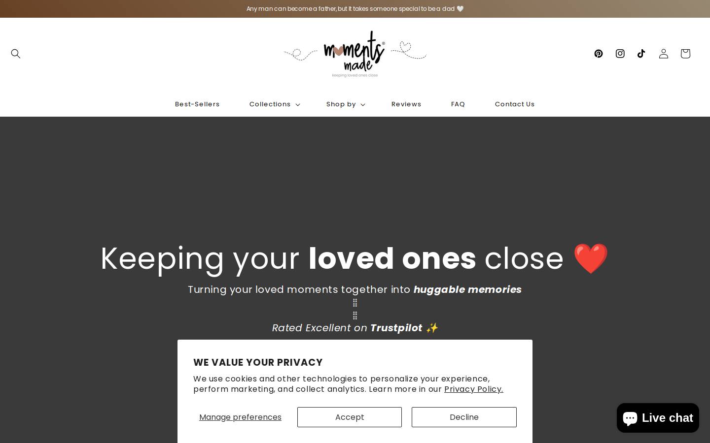 MomentsMade homepage screenshot