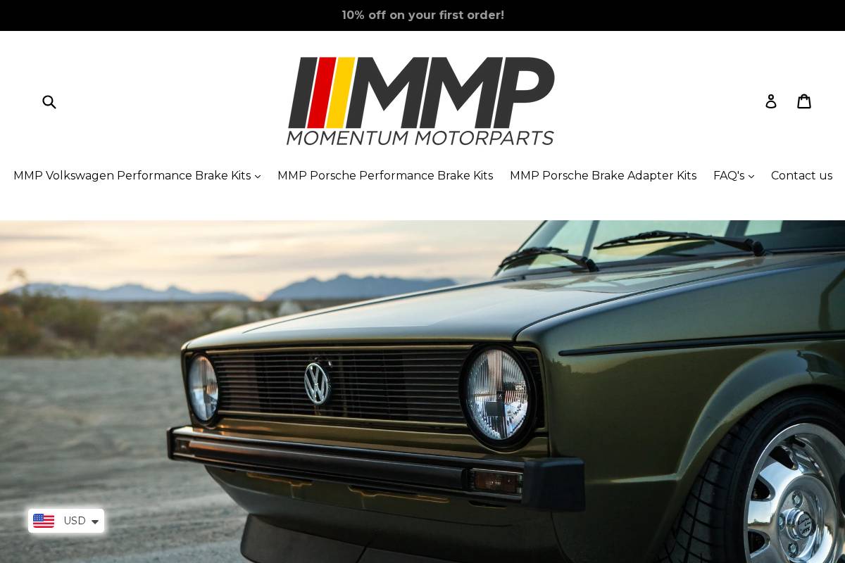 momentummotorparts.com homepage screenshot