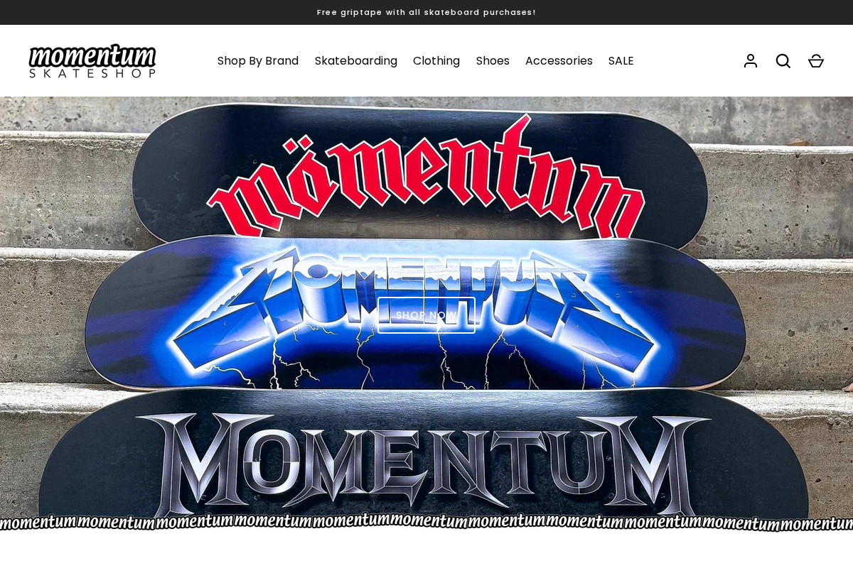 momentumskate.com.au homepage screenshot