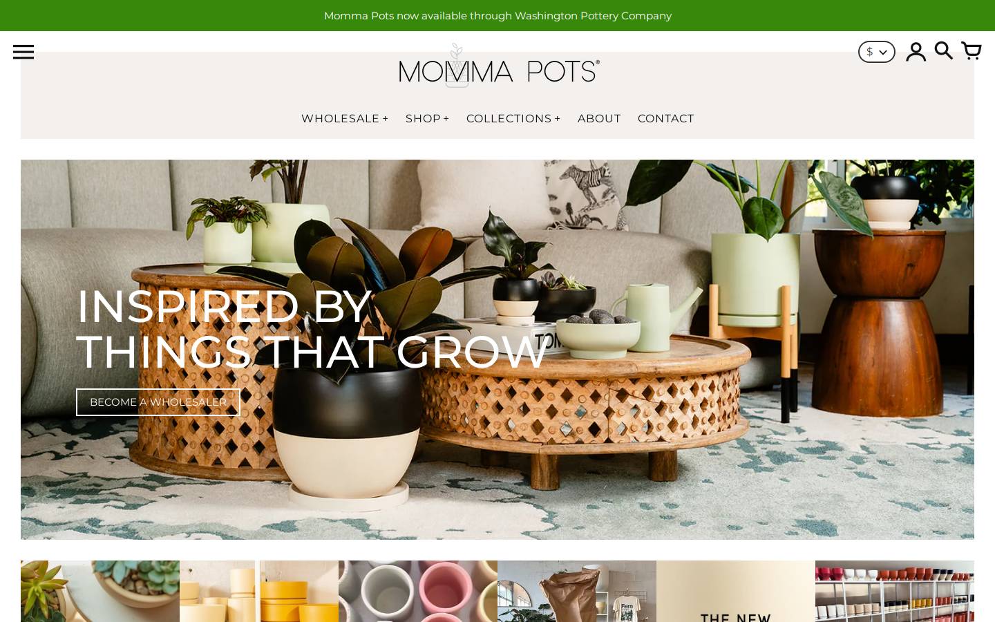 mommapots.com homepage screenshot