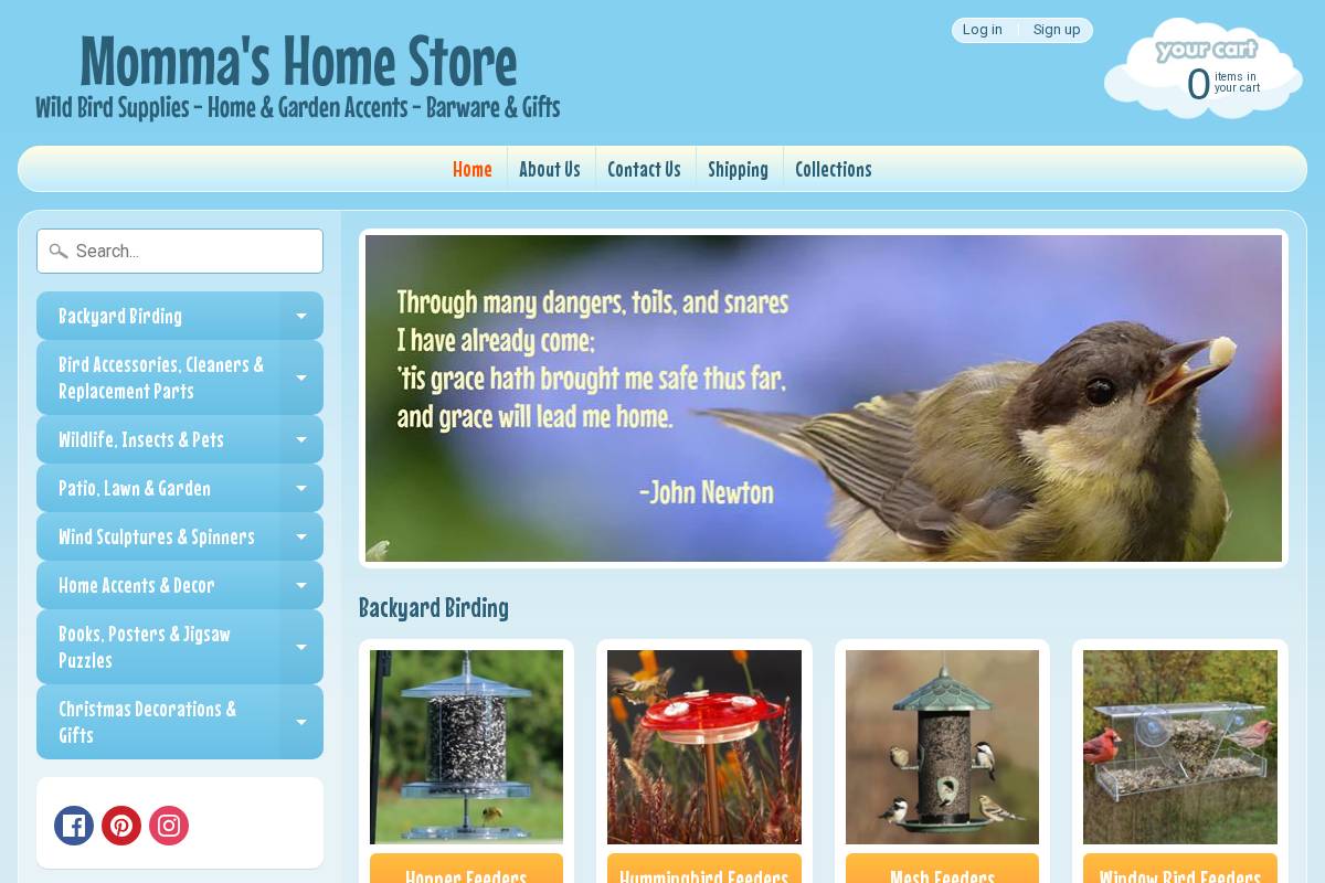 mommashomestore.com homepage screenshot