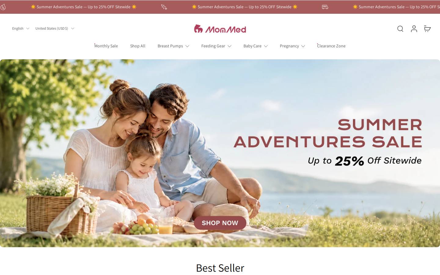 Mommed homepage screenshot