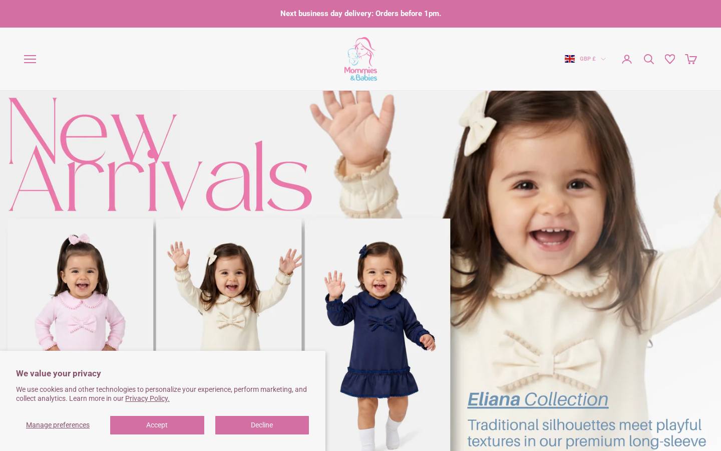 Mommiesnbabies homepage screenshot