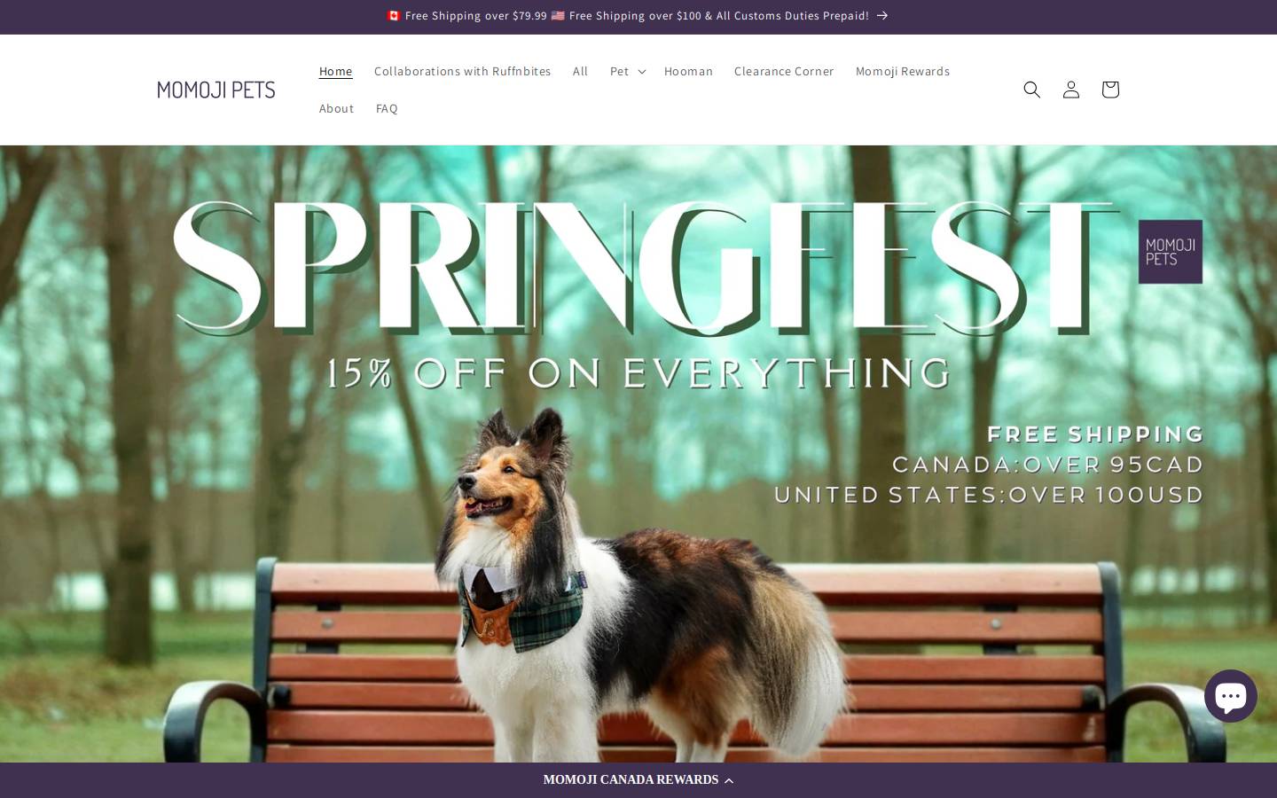 momoji.ca homepage screenshot