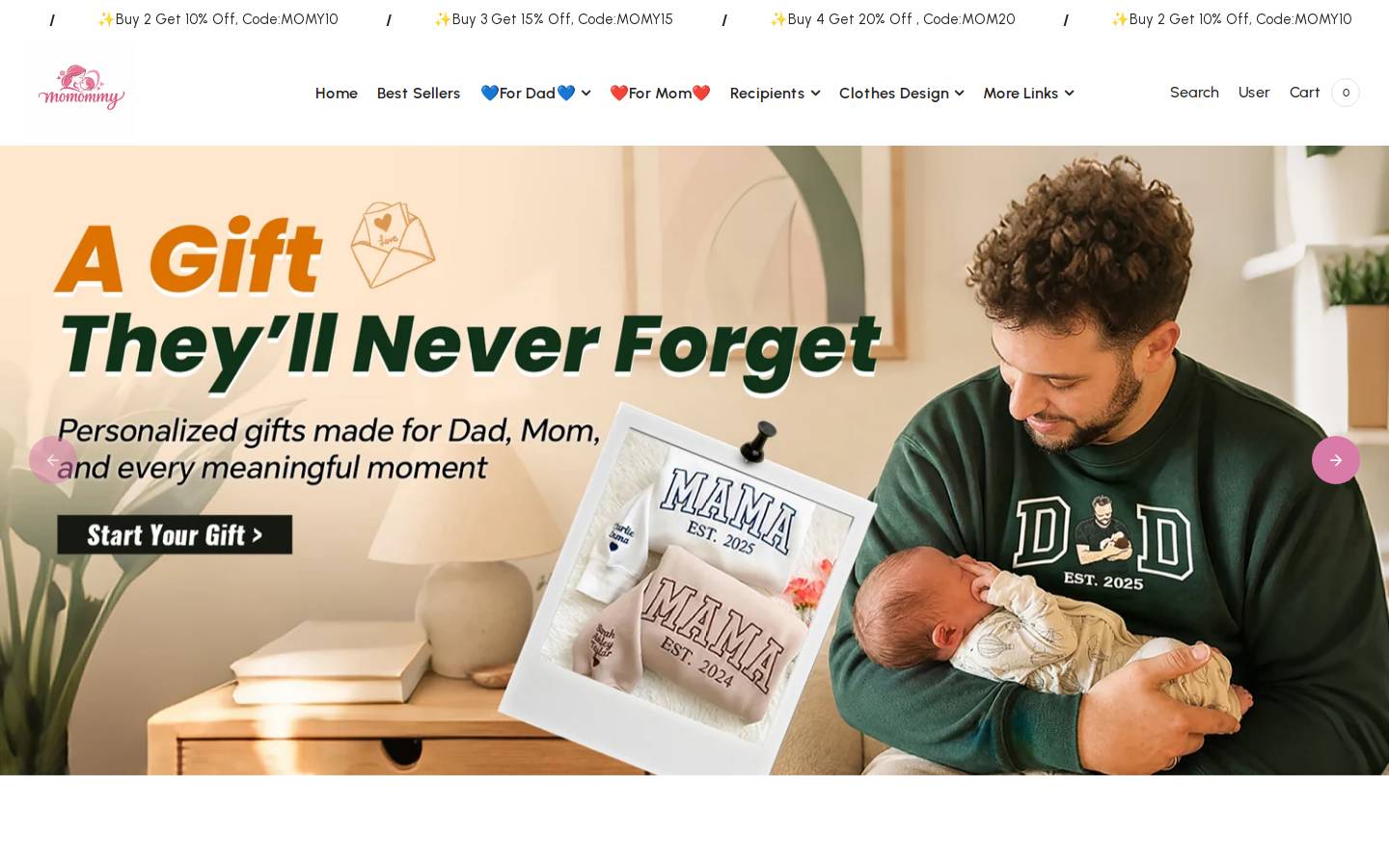 Momommy homepage screenshot