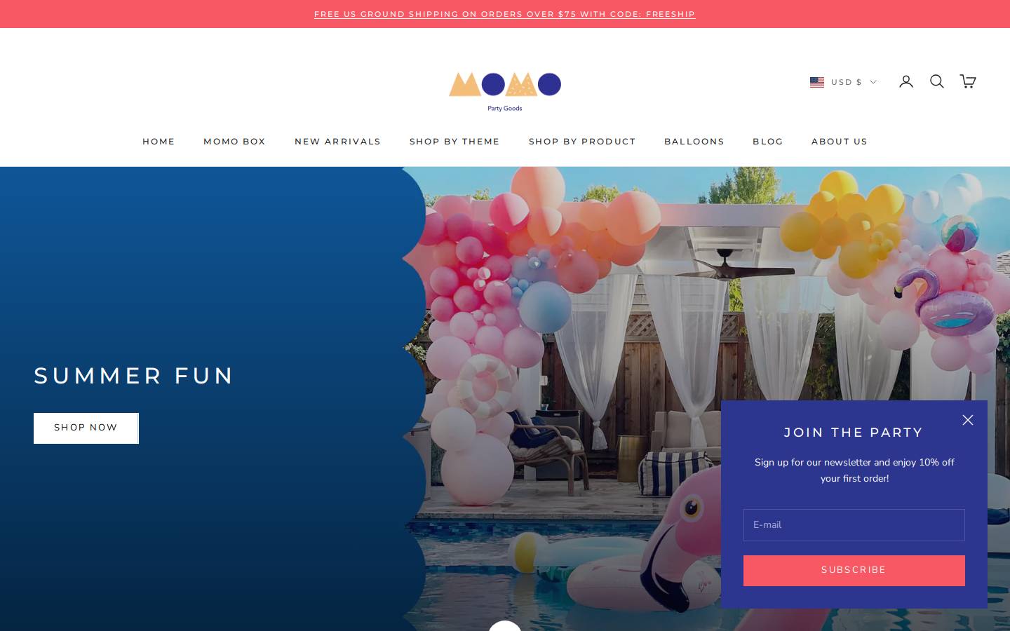 momoparty.com homepage screenshot