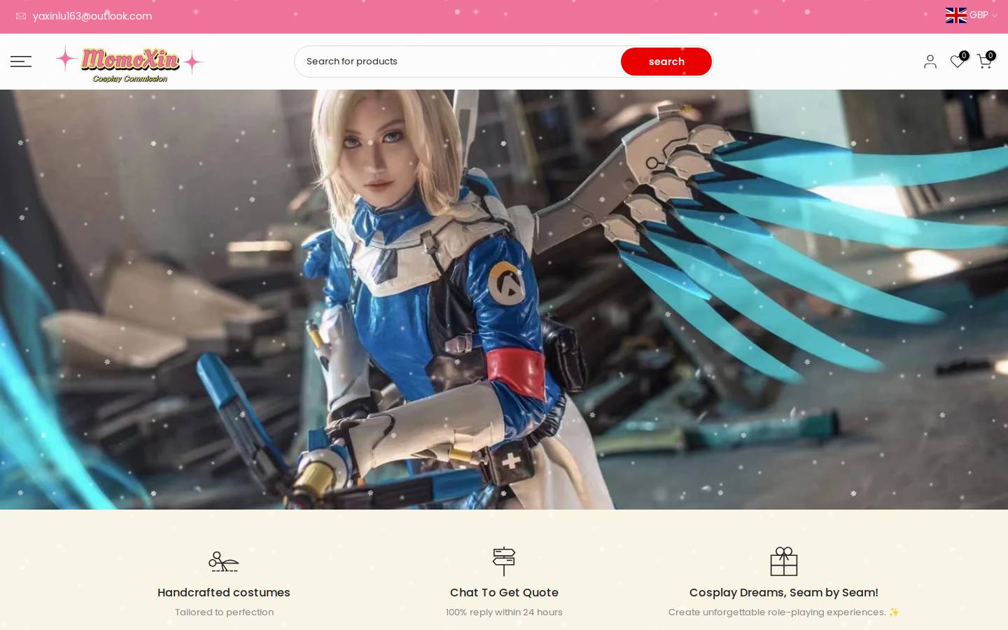 momoxincosplay.com homepage screenshot