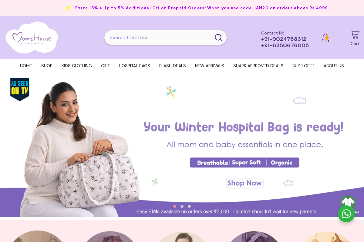 Moms Home homepage screenshot