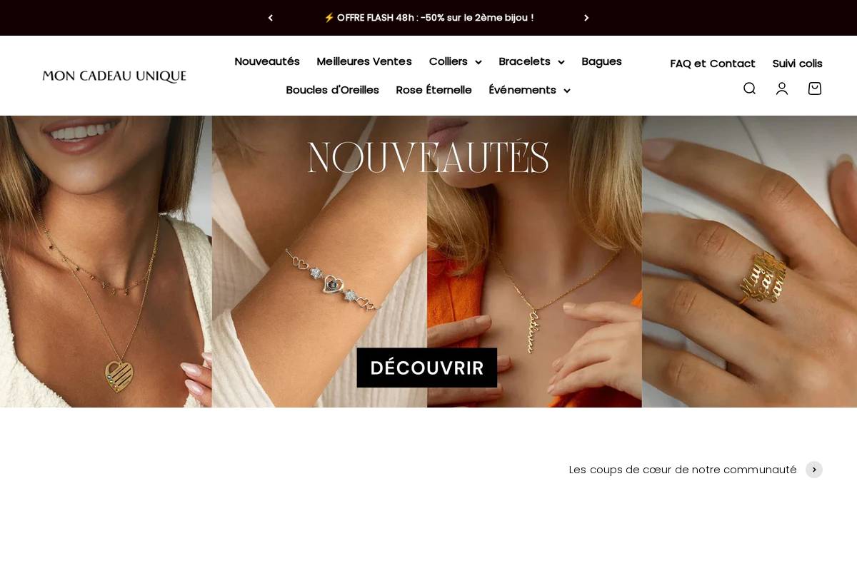 Mon Cadeau Unique homepage screenshot