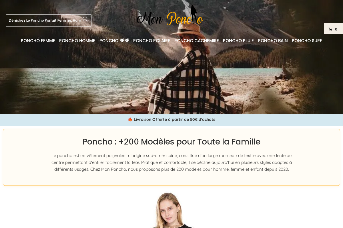 mon-poncho.fr homepage screenshot