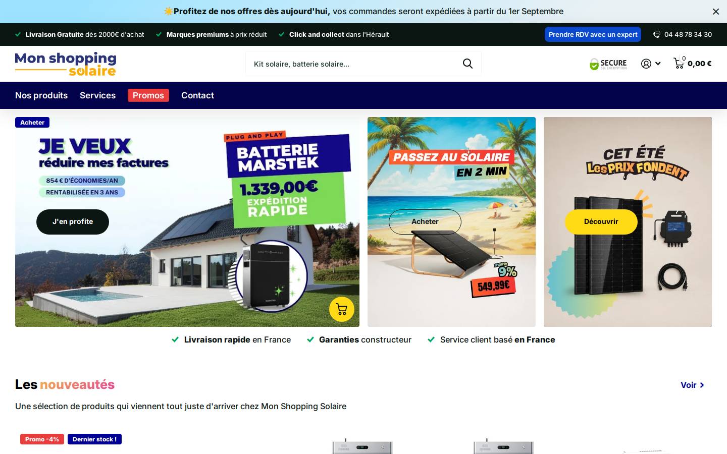 Mon Shopping Solaire homepage screenshot