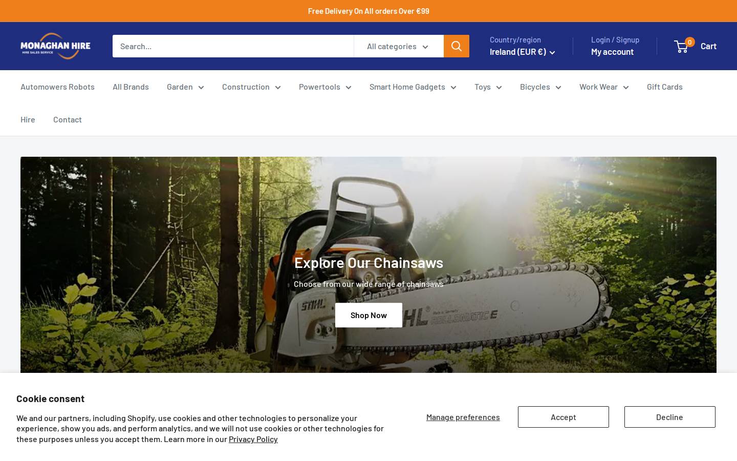 monaghanhire.com homepage screenshot
