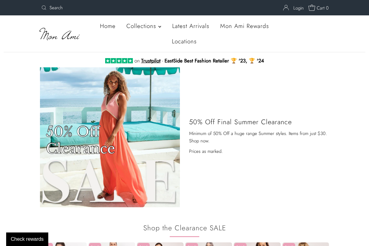 Boutique Mon Ami homepage screenshot