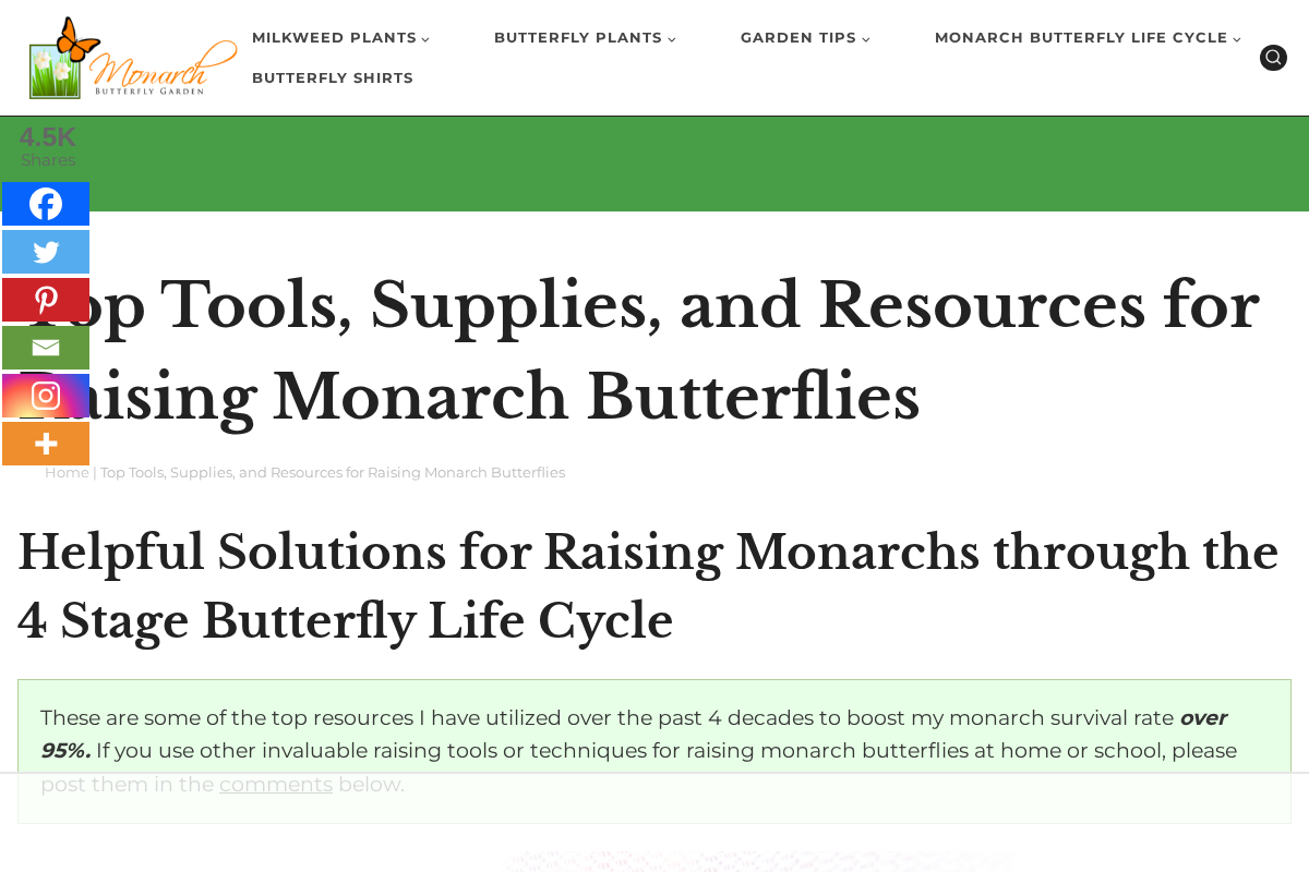 monarchbutterflylifecycle.com homepage screenshot